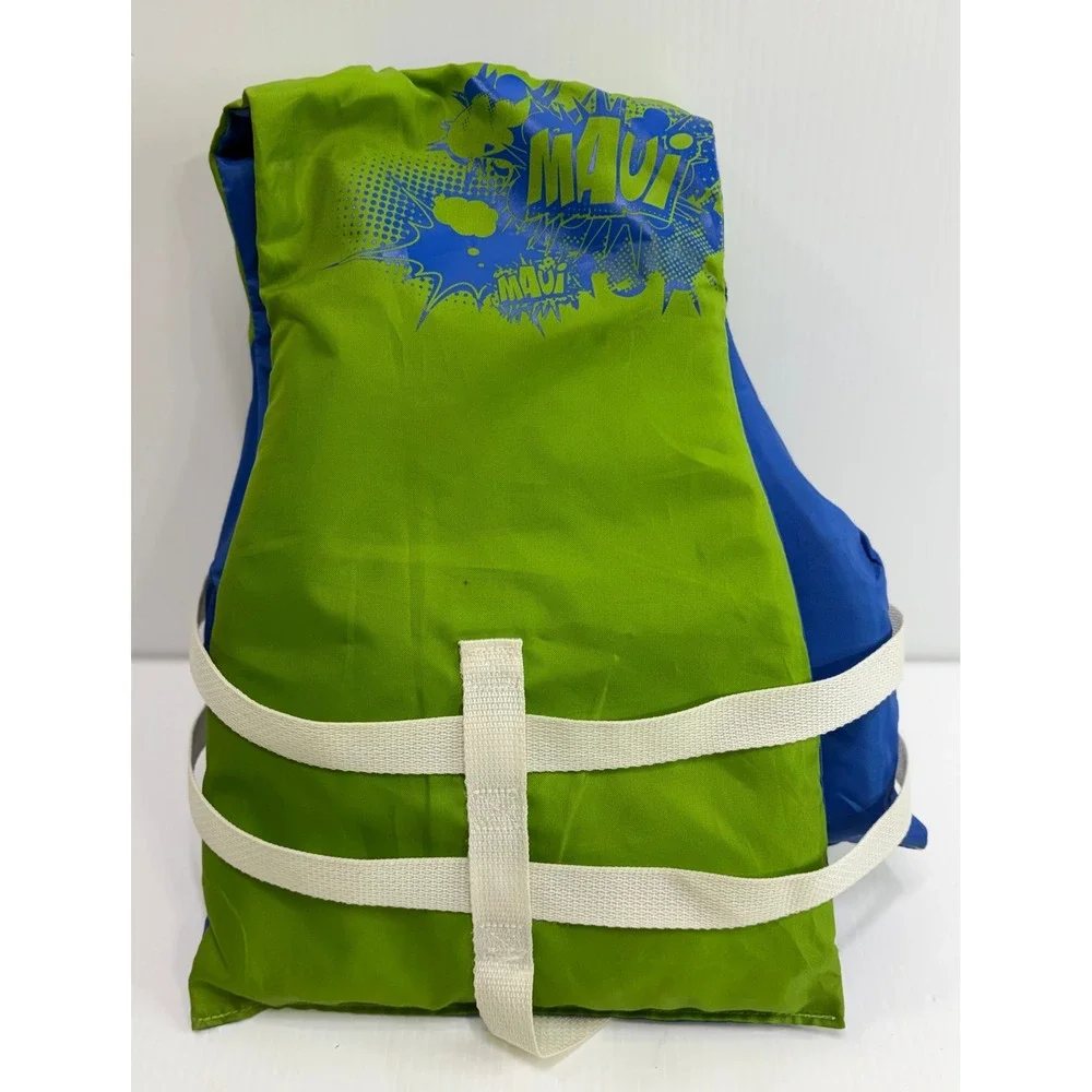 Maui Sons Child Life Vest PFD 30-50 lbs Blue Green USCG Approved Type III 1702
